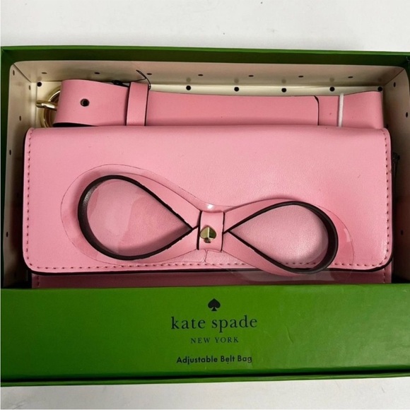Kate Spade Pink Leather Bow accent Belt Bag Size XL NWT - Picture 3 of 6